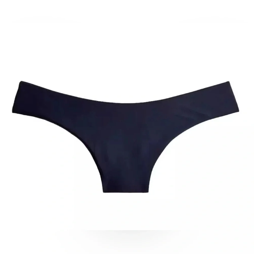 J. Crew Solid Navy Curved-Waist Cheeky Bikini Bottom Women’s Sz Medium BC125 NWT